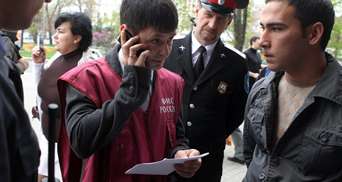 Патрулирование улиц Краснодара сотрудниками ФМС и казаками. Архивное фото