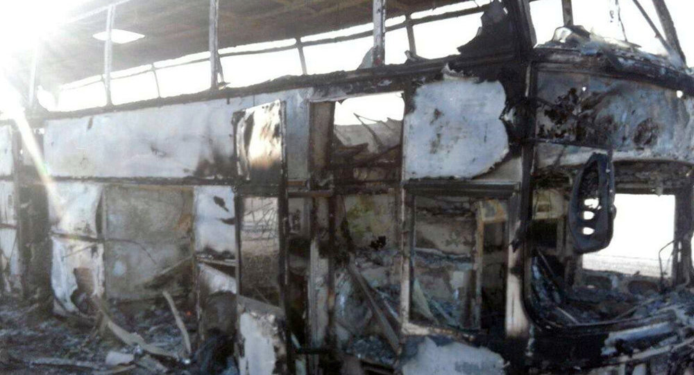 Власти Казахстана назвали возгорание автобуса несчастным случаем